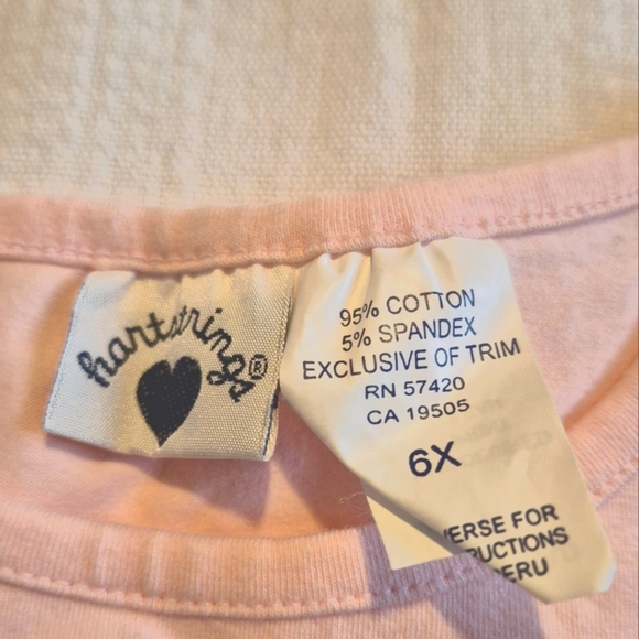Hartstrings girls size 6X pink shirt sleeve shirt, flower print, NWT - Picture 2 of 3